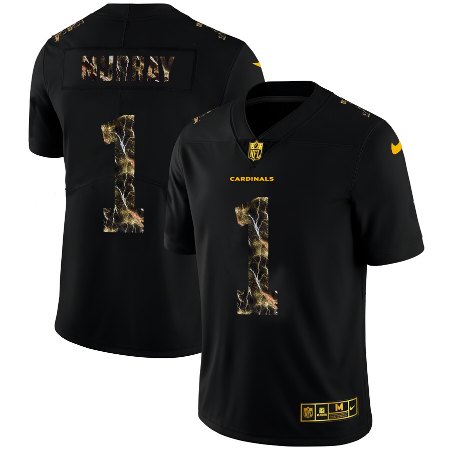 2020 Arizona Cardinals #1 Kyler Murray Men Black Nike Flocked Lightning Vapor Limited NFL Jersey->customized nfl jersey->Custom Jersey